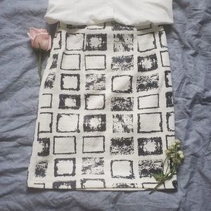 Korean Style Black and White Pencil Skirt